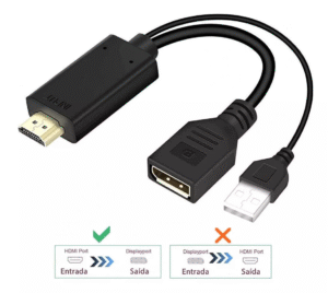 Conversor Adaptador Hdmi Para Displayport 4k Usb - Imagem 3