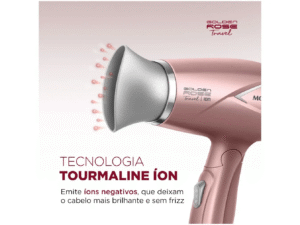 Secador de Cabelo Mondial Tourmaline Ion Golden - Rose 1200W 2 Velocidades Travel SC-47-GR - Imagem 3