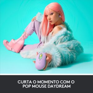 Mouse Sem Fio Logitech POP, 4000 DPI, Botão Emoji Customizável, SilentTouch, Compacto, USB, Bluetooth, Daydream - Imagem 3