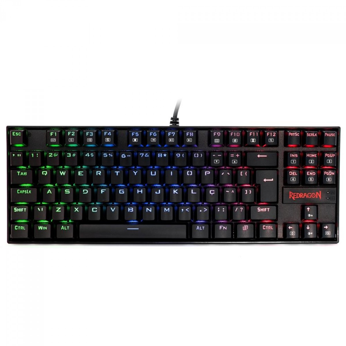 5ea4d2bc954aef61ed350cff00d3b844.jpg Teclado Mecânico Gamer Redragon Kumara K552 RGB, Switch Red, ABNT2, TKL, Black, K552RGB-1-PTRED - Imagem 1