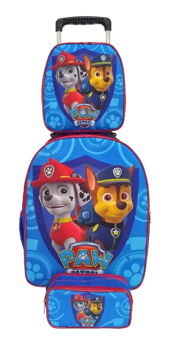 5fded390e345f28aa6a5925ec537d524.png Kit Mochila Carrinho Infantil Escolar Patrulha Canina Chase - Imagem 1
