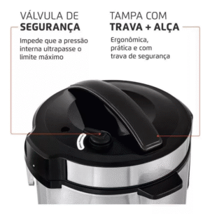 Panela De Pressão Elétrica Pratic Cook Premium PE-48-5L-I 5 L Cor Preto Mondial 220v - Imagem 5