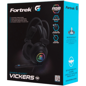 Headset Gamer Fortrek Vickers P2 + USB RGB Preto - Imagem 5