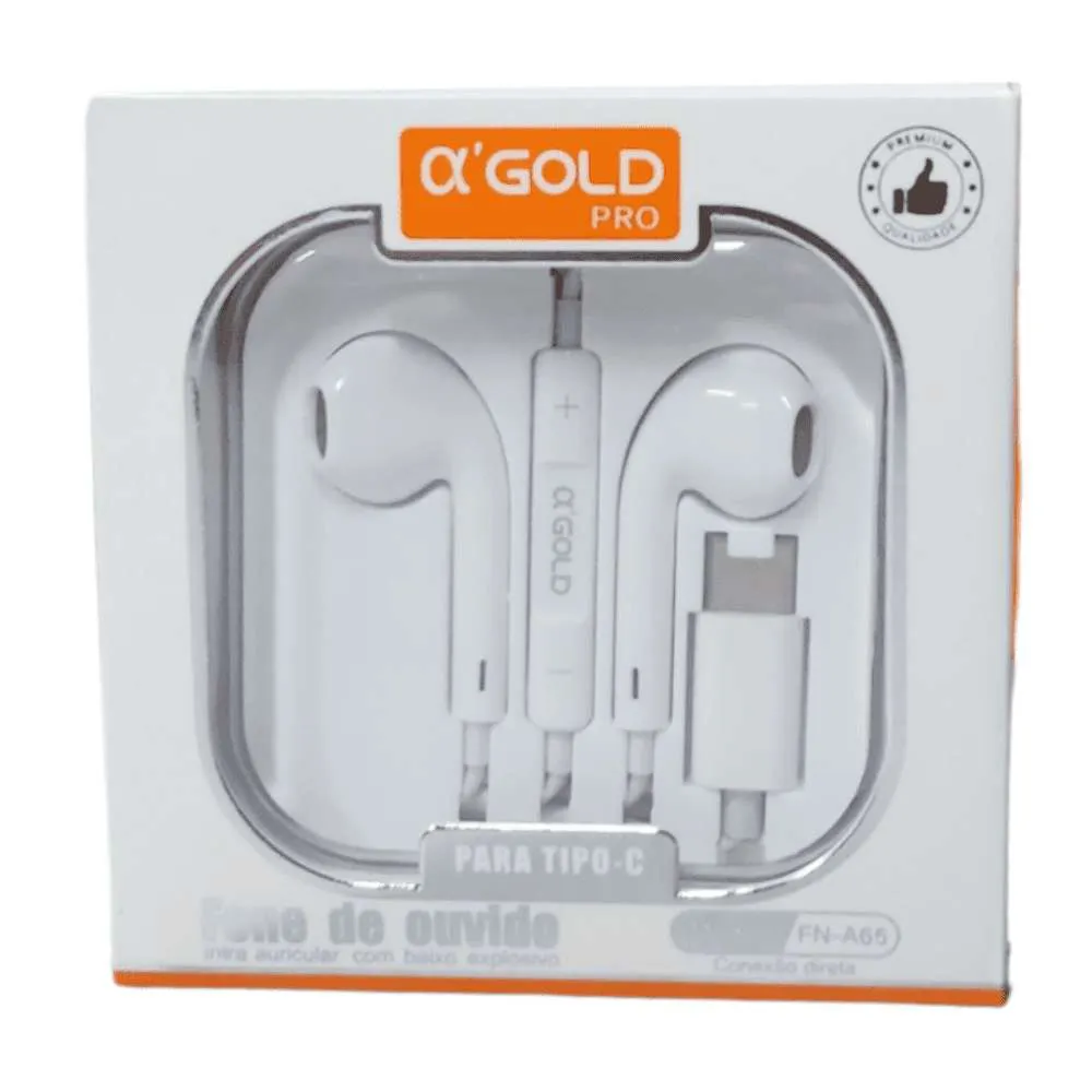 617587d87ccdb087a1aea927d7a5372e.png Fone de Ouvido Conexão Tipo C com Microfone A'Gold FN-A65 - Imagem 1