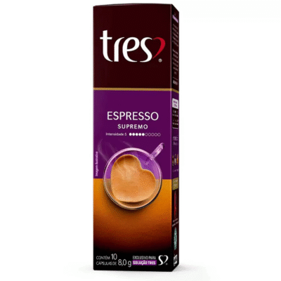 Cápsula de Café Espresso Supremo, Compatível com Cafeteira Tres, 3 Tres corações - CX 10 UN