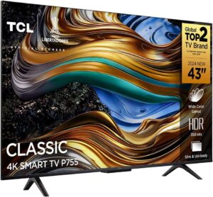 Smart TV 43” Ultra HD 4K TCL 43P755 LED com Google TV, Dolby Vision e Atmos, HDR10+, Wi-Fi, Bluetooth, Google Assistente - Imagem 2