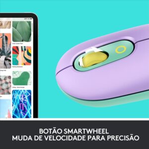 Mouse Sem Fio Logitech POP, 4000 DPI, Botão Emoji Customizável, SilentTouch, Compacto, USB, Bluetooth, Daydream - Imagem 9
