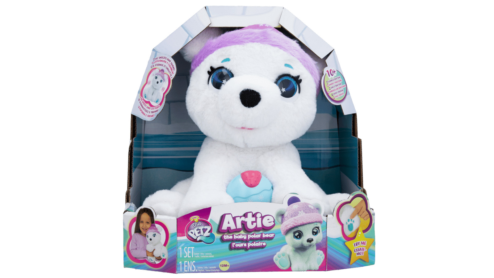 64afef3ed009ff1d98b40807b4b01e87.jpg Pelúcia Urso Polar Club Petz Artie com Mecanismo Multikids BR1869 - Imagem 1