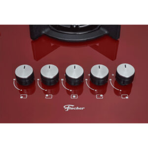 Cooktop a Gás Fischer 5 Bocas Tripla Chama Infinity com Trempe de ferro fundido Mesa Vidro Bivolt - Imagem 5