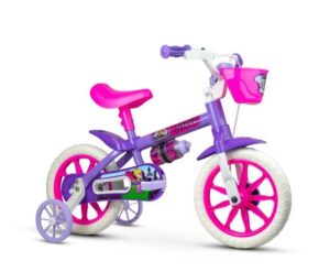 Bicicleta Infantil Nathor Aro 12 Violeta com Rodinhas Laterais