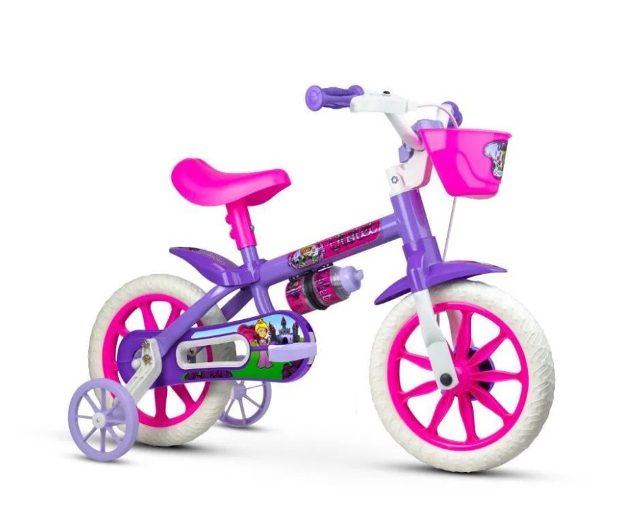 681ef415b8c9cac7a9623cb2622e11b8.jpg Bicicleta Infantil Nathor Aro 12 Violeta com Rodinhas Laterais - Imagem 1