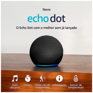 Echo Dot 5ª Geração Smart Speaker com Alexa Preta - Imagem 2