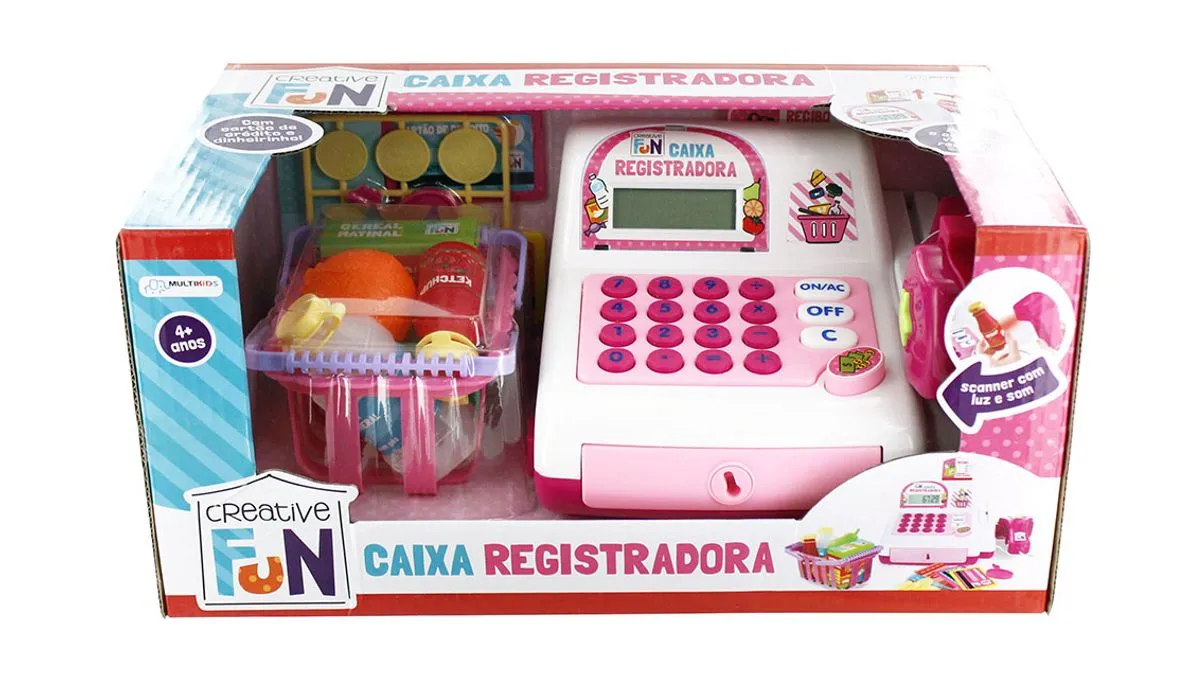 693250cf05b0782a158fe5ff8f667279.png Caixa Registradora Rosa Com Luz e Som Creative Fun Multikids - BR387 - Imagem 1