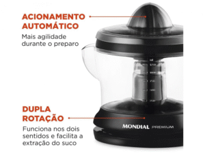 Espremedor de Frutas Mondial E-02 Premium - Elétrico 30W 1,25L Automático 220V - Imagem 7