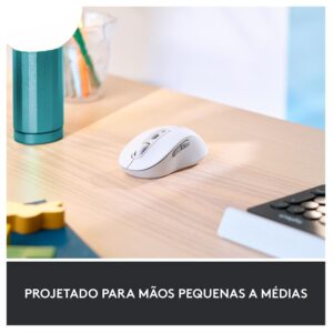 Mouse Sem Fio Logitech Signature M650 Branco, 2000 DPI, Compacto, 5 Botões, Silencioso, Bluetooth, USB - Imagem 2
