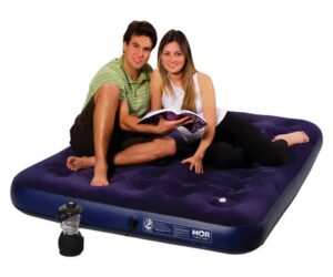 Colchão de Casal Inflável Mor, em PVC, Capacidade 160 Kg, com Fole, Azul - 9072 - Imagem 3