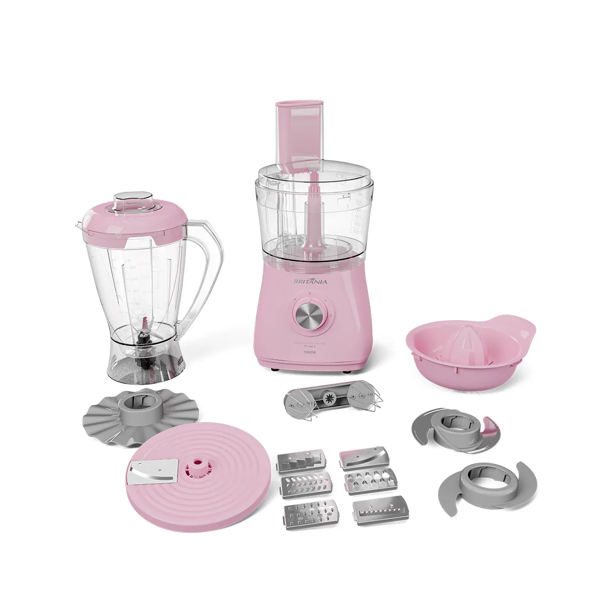 7677ad9fdc37fa9854f3c26cac35a5f2.png Multiprocessador Rosa Britânia 12 em 1 1000W BMP1100RS 220V - Imagem 1