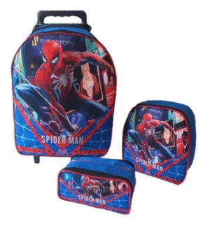 Kit Escolar Mochila Carrinho Infantil - Homem Aranha - Imagem 2