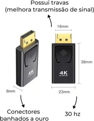 Adaptador Displayport para HDMI 4k UHD DP HDMI 4k x 2k - Imagem 3