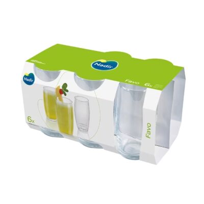 Conjunto com 6 Copos Long Drink Favo 430ml Vidro - Nadir Figueiredo
