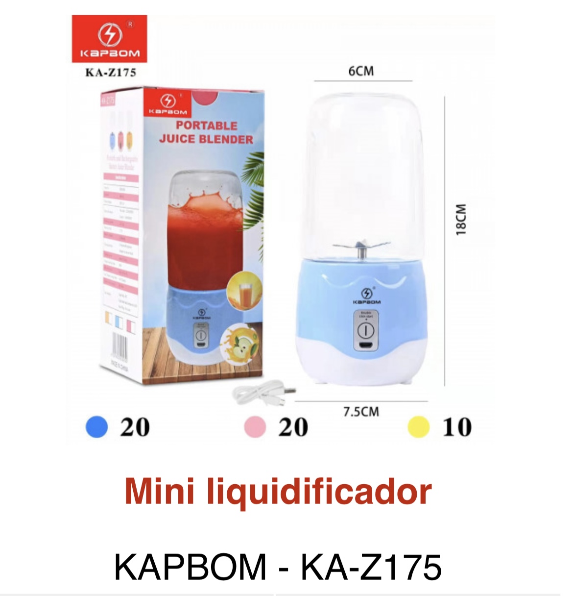 Screenshot Mixer/Liquidificador Portátil Kapcom Z175 - Imagem 1