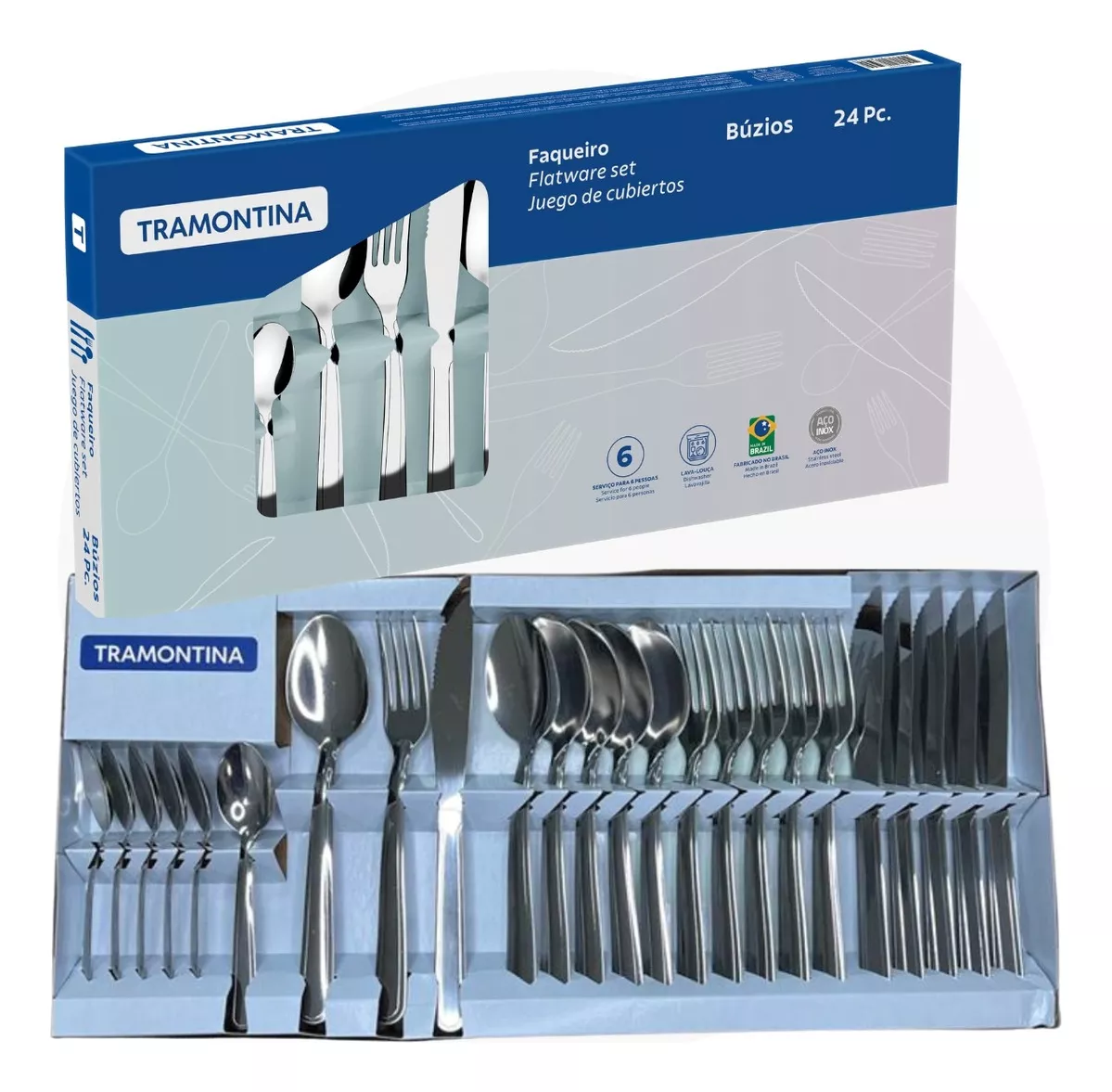84fe6d4b3c698c95247d3783bf402724.png Jogo De Talheres Buzios Aco 24 Pcs Inox Faqueiro Tramontina - Imagem 1