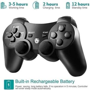 Controle sem fio PS3 compatível com Playstation 3, joystick Bluetooth sem fio com cabo carregador - Imagem 2