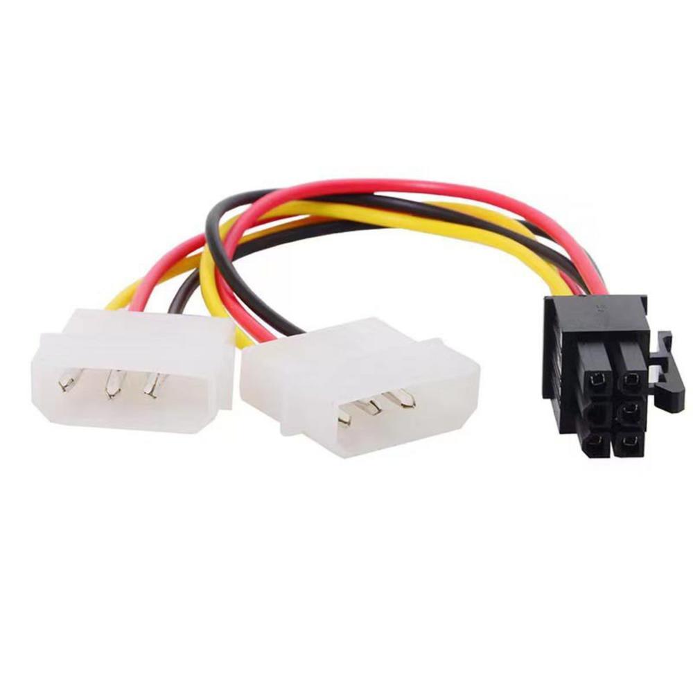 8acc33d3c3d24aea99eab489436ef1f0.jpg Cabo Adaptador Energia/Alimentação 2x Molex Macho, Para Pci-e Pci Express, 6 Pinos - Imagem 1