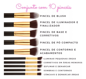 Kit 11 Pinceis Maquiagem Kabuki Esponjinha Faixa Make-up - Imagem 2