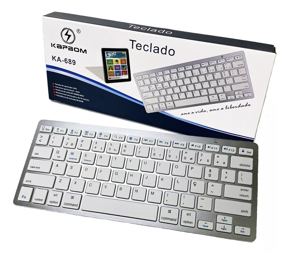 94b17ec96246f41993ad97a44ab7bd78.png Mini Teclado Bluetooth KA-689 Compatível Tablet, Celular, Ipad - Imagem 1