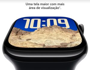 Apple Watch Series 10 GPS Caixa Preta Brilhante de Alumínio 42mm Pulseira Esportiva Preta P/M - Imagem 3