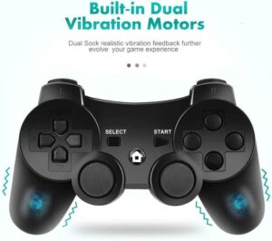 Controle sem fio PS3 compatível com Playstation 3, joystick Bluetooth sem fio com cabo carregador - Imagem 4