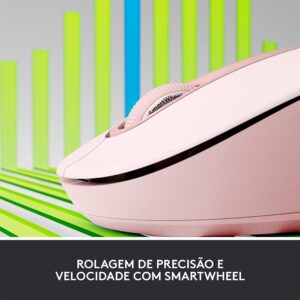 Mouse Sem Fio Logitech Signature M650, 2000 DPI, Rose, Compacto, 5 Botões, Silencioso, Bluetooth, USB - Imagem 8