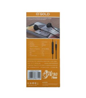 Fone De Ouvido Com Microfone FN-A57 Intra-auricular A' Gold - Imagem 2