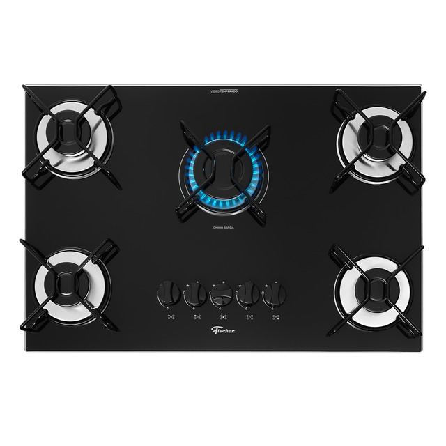 a69fd3d5381d79bde952efe9d863c2f7.jpg Cooktop a Gás Fischer 5 Bocas Fit Line Trempe Esmaltada Aramado - Imagem 1