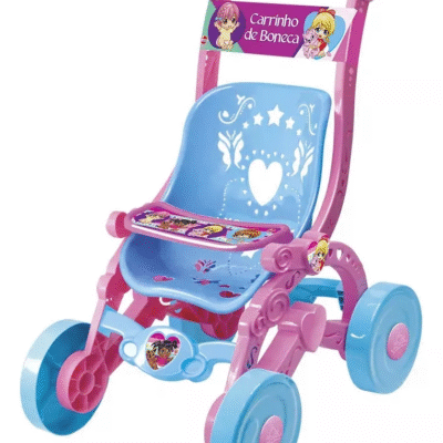 Carrinho De Bonecas Infantil Rosa Passeio Menina 60cm