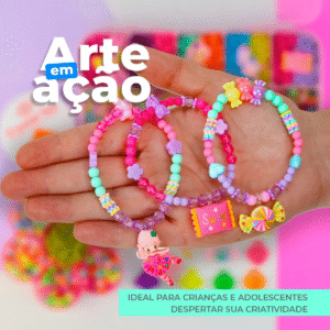 Kit Miçangas Infantil 3300 Peças para Montar Pulseiras Bolinhas + Relógio - Imagem 3