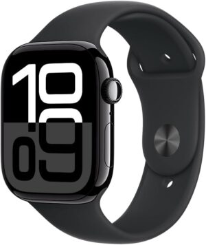 Apple Watch Series 10 GPS Caixa Preta Brilhante de Alumínio 42mm Pulseira Esportiva Preta P/M - Imagem 2