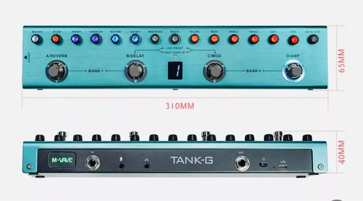 b1e4767f3fa2e1a58a14dd3048b0219b.png Pedaleira M-vave Tank-g Pedal De Guitarra Cor Verde-claro - Imagem 1
