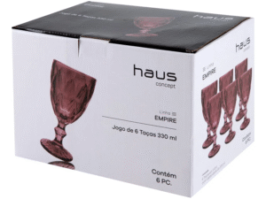 Jogo de Taças para Bebidas de Vidro 330ml - 6 Peças Haus Diamond Empire - Imagem 3