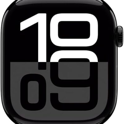Apple Watch Series 10 GPS Caixa Preta Brilhante de Alumínio 42mm Pulseira Esportiva Preta P/M