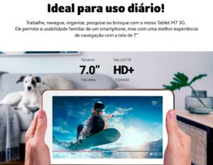 Tablet Multilaser M7 NB362 com Tela 7”, 1GB, Wi-Fi, Câmera 2MP, Android 11 e Processador Quad Core - Dourado - Imagem 5