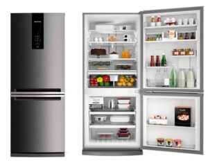 Geladeira Brastemp Frost Free Inverse com Turbo Ice, Inox, 443L - BRE57AK 220V