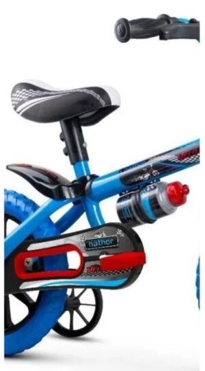 Bicicleta Infantil Aro 12 Nathor Azul com Rodinhas Laterais - Imagem 3