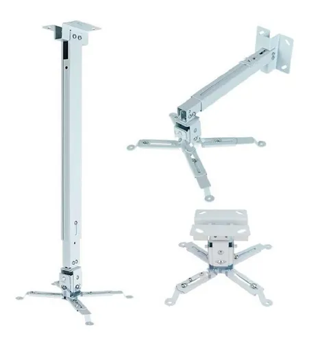 b91a09b8ac9919138742900eb3da8416.png Suporte Projetor Teto e Parede Universal BRANCO - Imagem 1