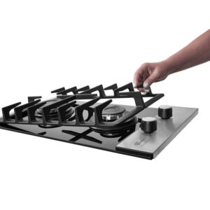 Cooktop a Gás Fischer 2 Bocas Platinium com Trempe de ferro fundido Mesa Vidro Bivolt - Imagem 4