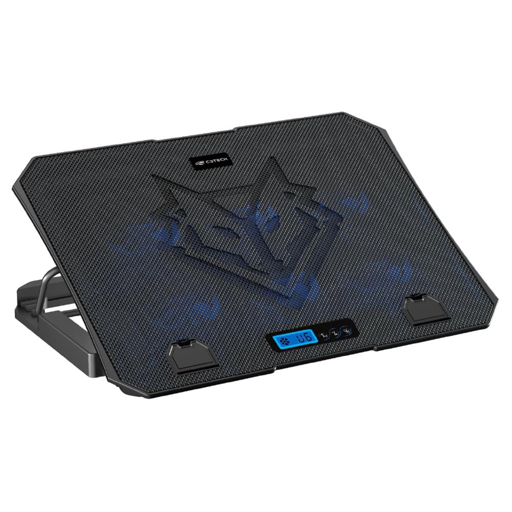 ba268714c29f01a0c392daaee5031950.jpg Base Gamer para Notebook C3Tech, LED, Até 15.6, 6x Fan, Preto - NBC-70BK - Imagem 1