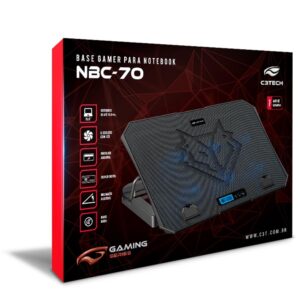 Base Gamer para Notebook C3Tech, LED, Até 15.6, 6x Fan, Preto - NBC-70BK - Imagem 2
