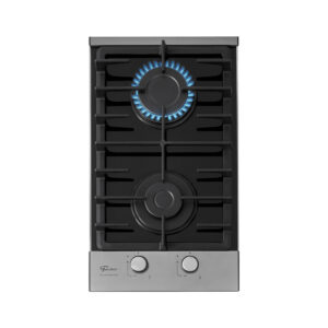 Cooktop a Gás Fischer 2 Bocas Platinium com Trempe de ferro fundido Mesa Vidro Bivolt