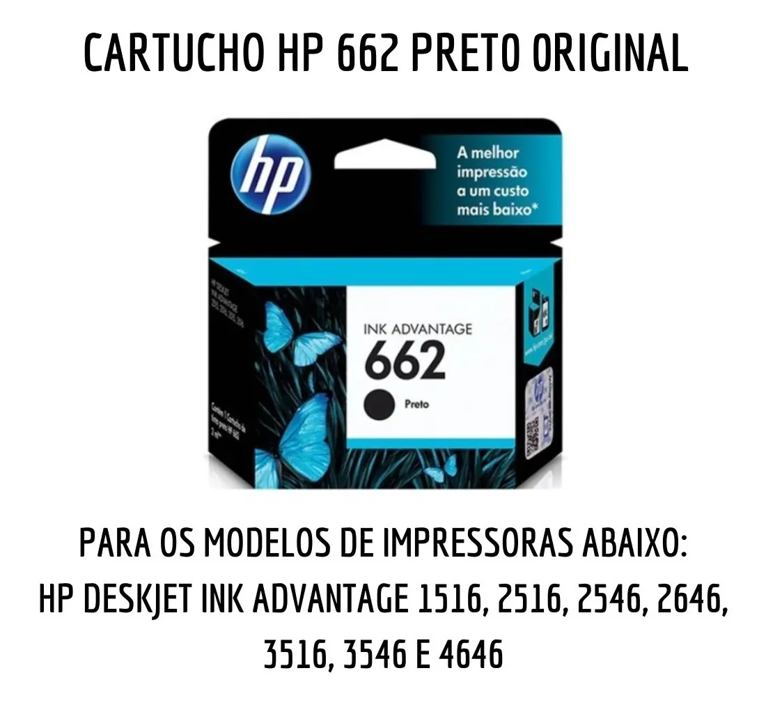 bc63049c39d3b0a3e6f4824951113588.png Cartucho Hp 662 Preto Para Impressoras 1516 2516 2646 3516 - Imagem 1